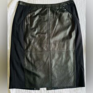 Halogen Black Leather Panel Pencil Skirt